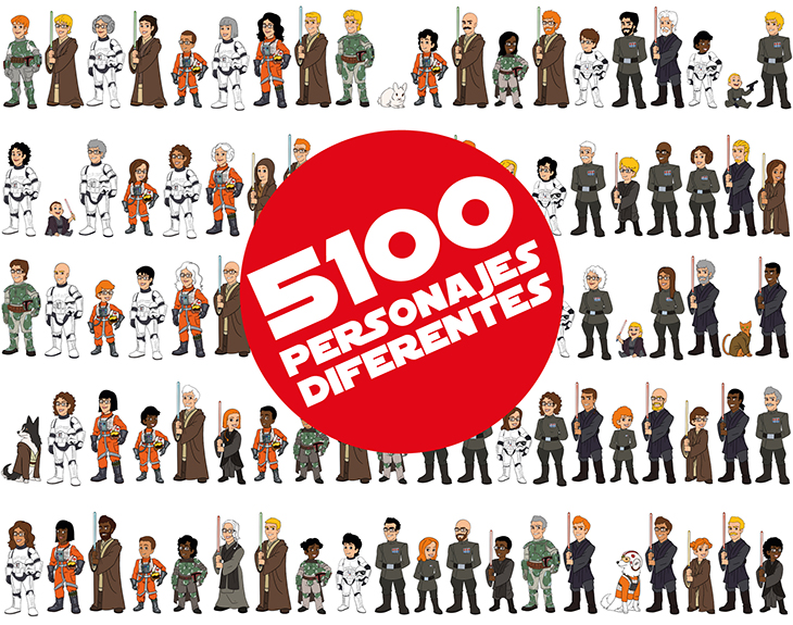 Familia Star Wars con monísimos animales a personalizar con nombre