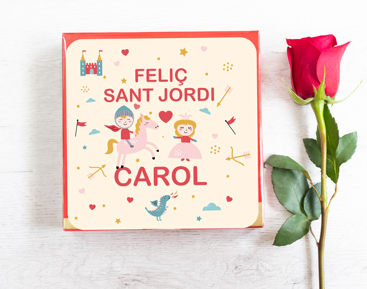 Pack de rosa y chocolates de Sant Jordi