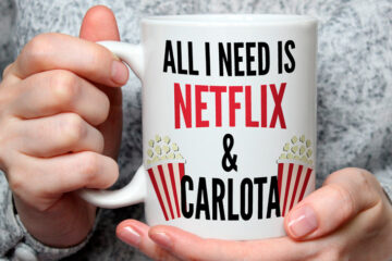 Taza personalizada para tu maratón de Netflix en San Valentín